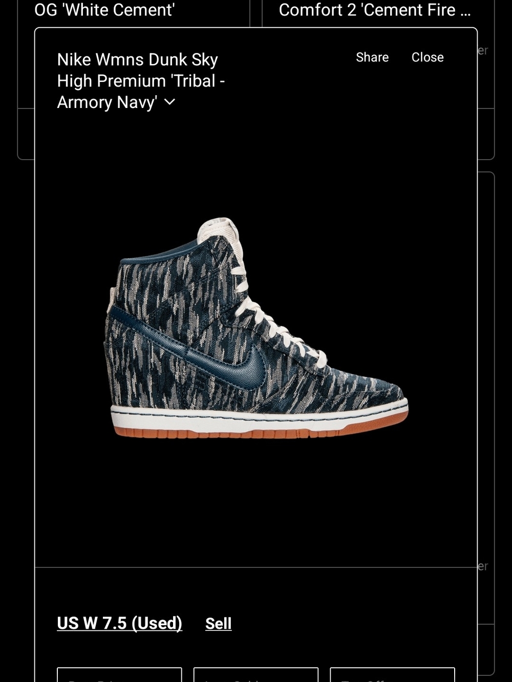 Nike Wmns Dunk Sky High Premium Tribal - Armory Navy